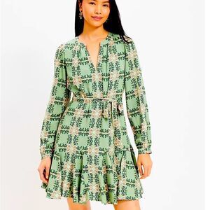 Loft Tiled Vine Godet Dress